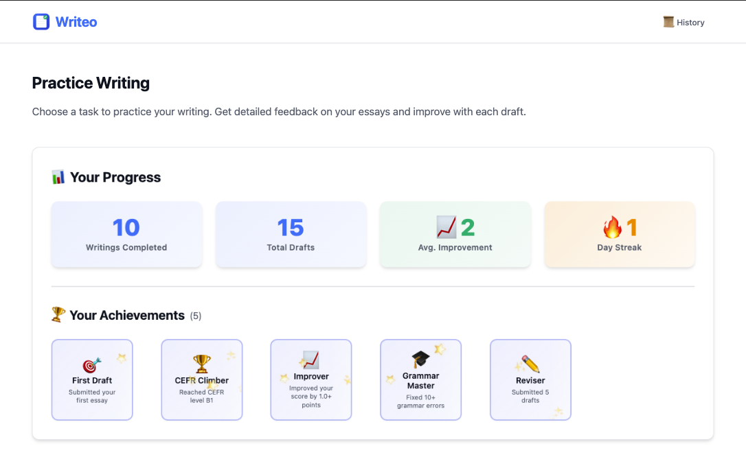 writeo screenshot
